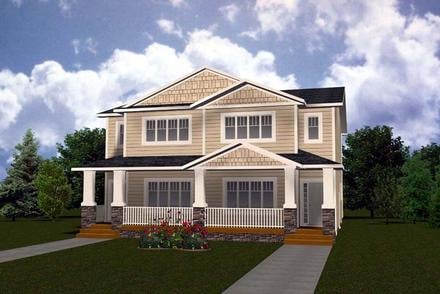 Multi-Family Plan 81123 Elevation