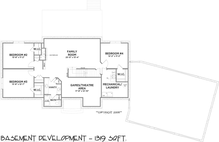Bungalow Lower Level of Plan 81129