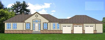 Bungalow Elevation of Plan 81129