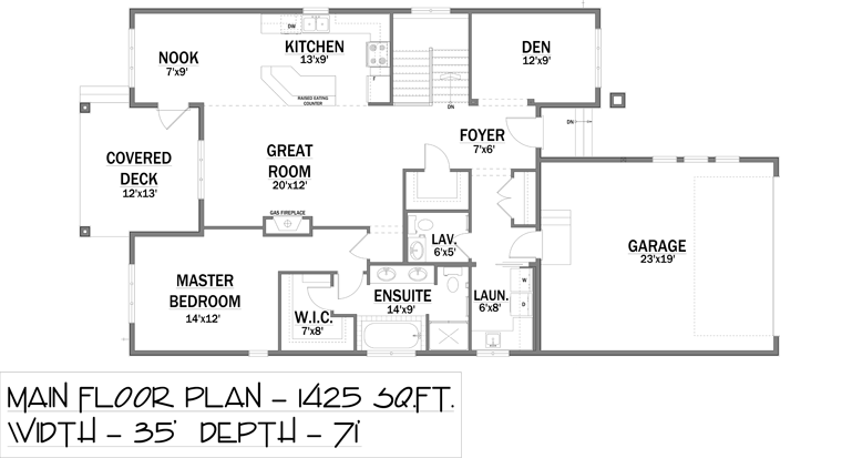 Bungalow Level One of Plan 81130