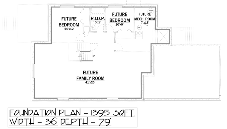 Bungalow Lower Level of Plan 81131