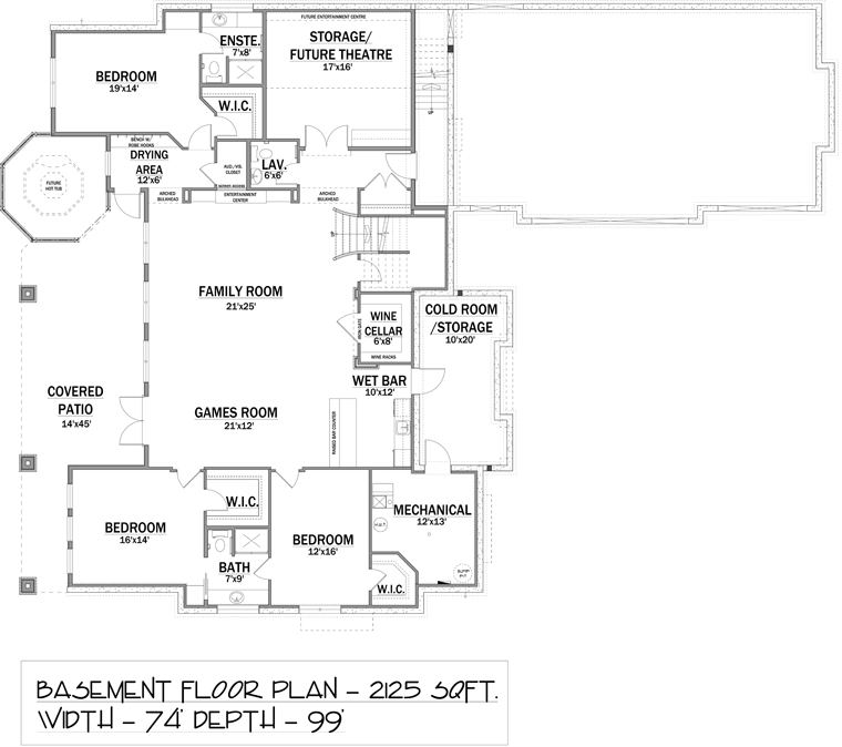 Bungalow Lower Level of Plan 81155