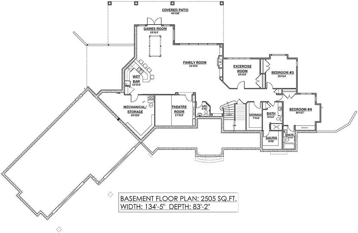 Bungalow Lower Level of Plan 81158