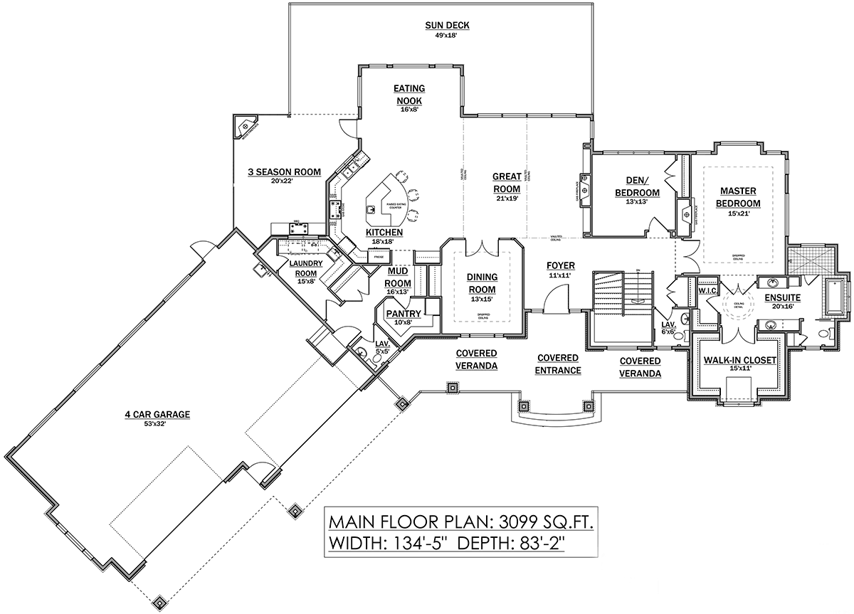 Bungalow Level One of Plan 81158