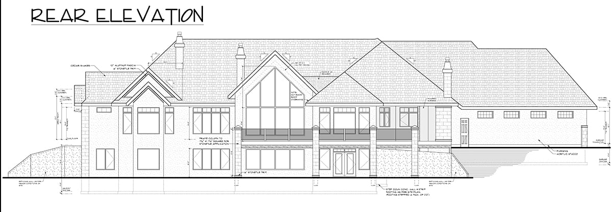 Bungalow Rear Elevation of Plan 81158