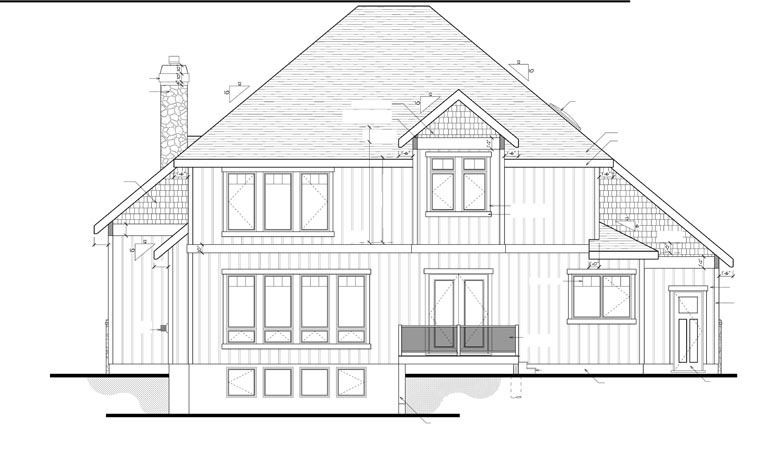 Traditional Rear Elevation of Plan 81160