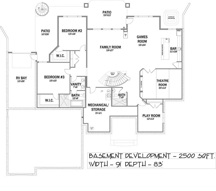 Bungalow Lower Level of Plan 81168