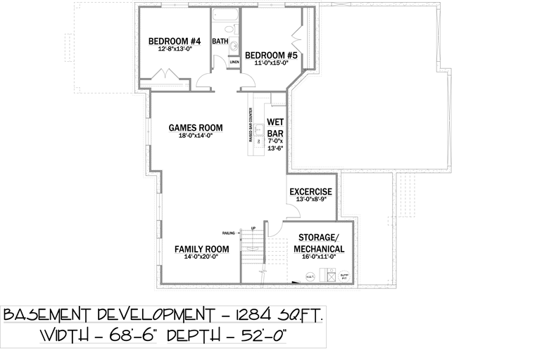 Traditional Lower Level of Plan 81169