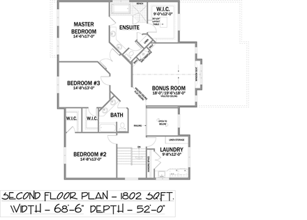 House Plan 81169 Second Level Plan