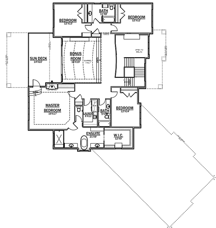 House Plan 81182 Second Level Plan