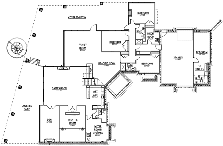 Contemporary Lower Level of Plan 81183