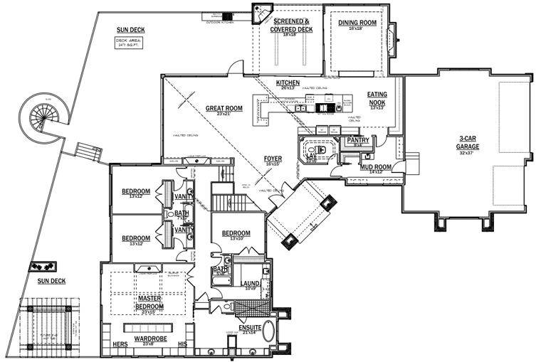 Contemporary Level One of Plan 81183