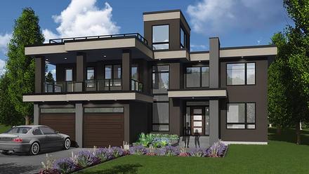 Contemporary Modern Elevation of Plan 81184