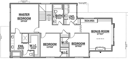 House Plan 81186 Second Level Plan