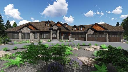 Country Craftsman Traditional Elevation of Plan 81187