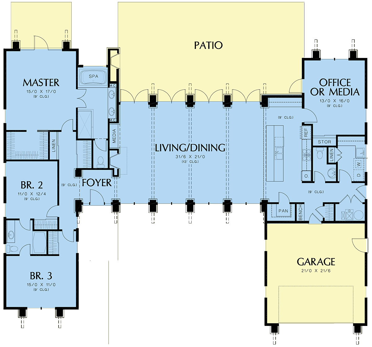 Contemporary Modern Level One of Plan 81203