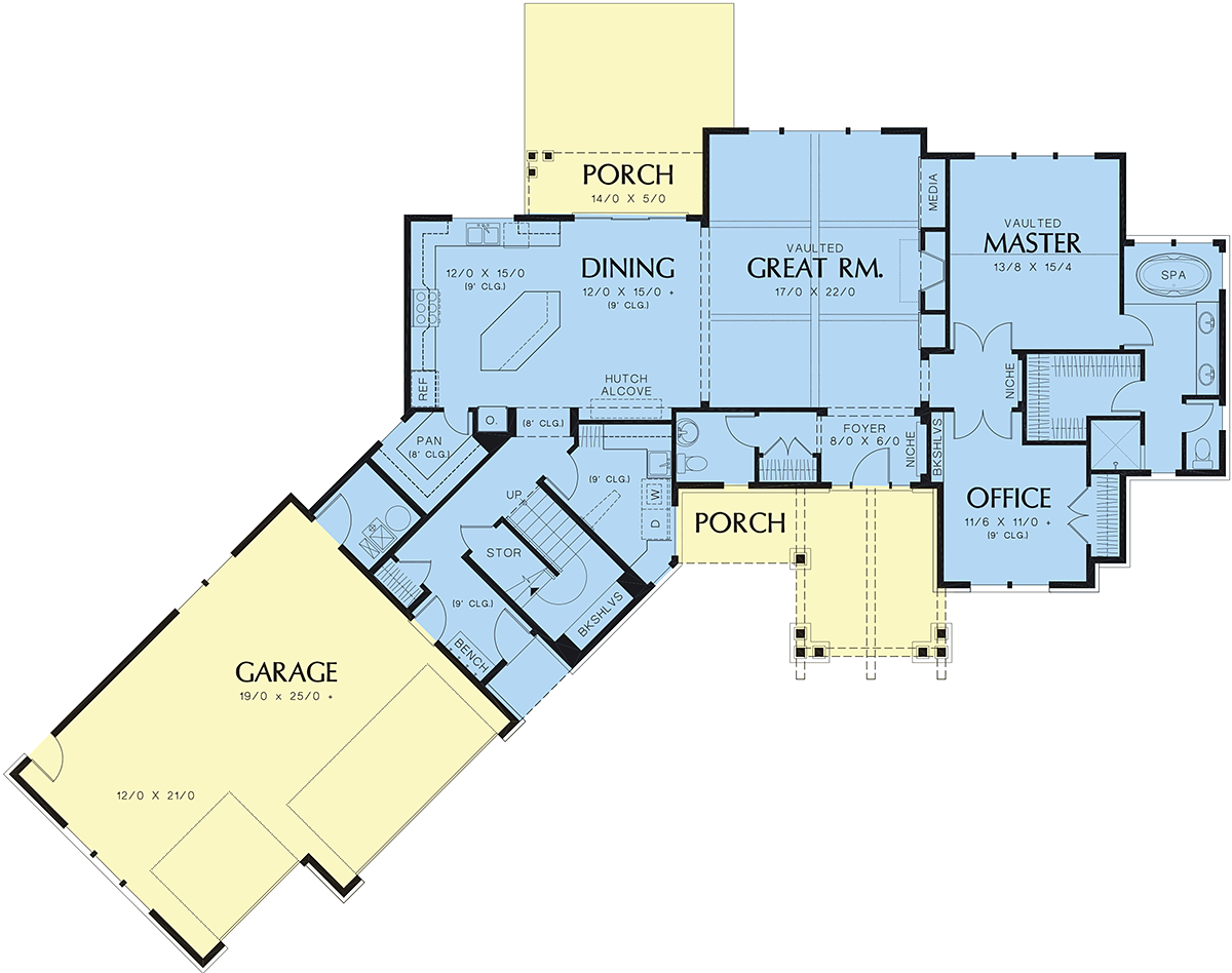 Craftsman Ranch Level One of Plan 81208