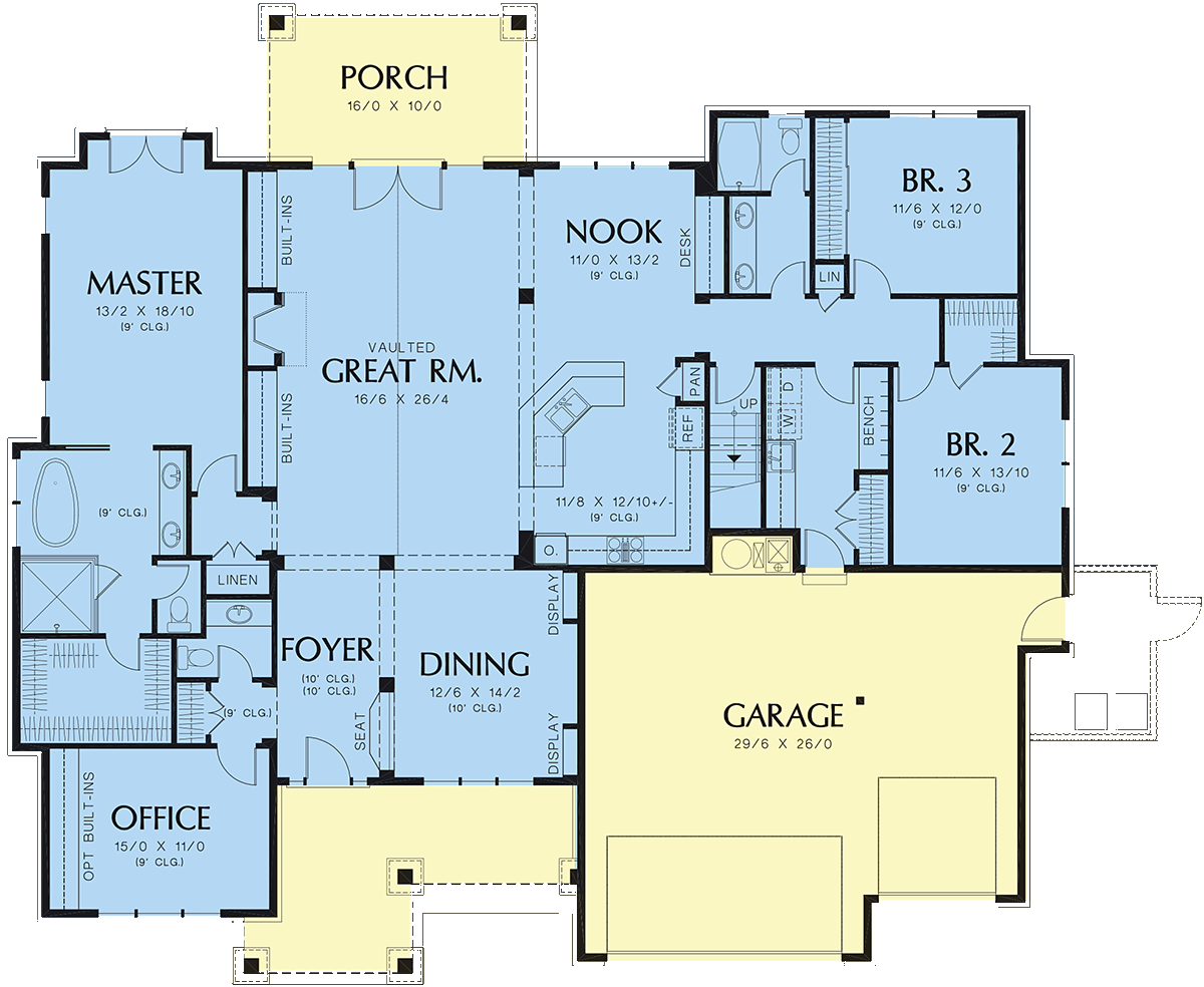 Bungalow Craftsman Level One of Plan 81209