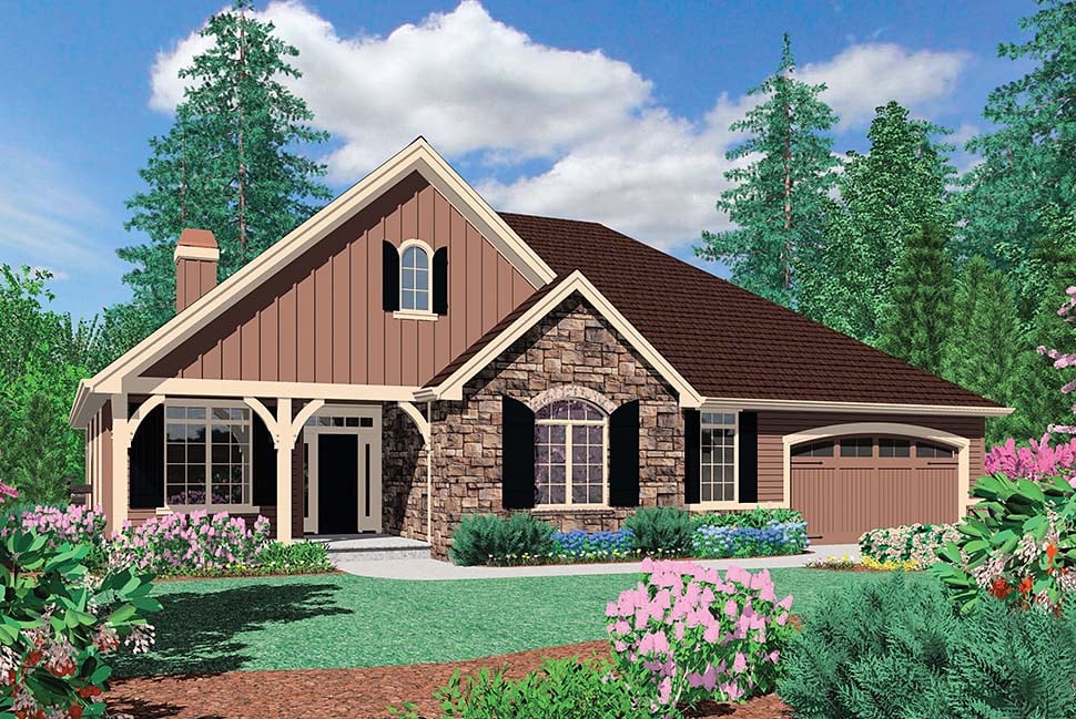 Craftsman, Ranch, Traditional Plan with 2013 Sq. Ft., 3 Bedrooms, 2 Bathrooms, 3 Car Garage Picture 2