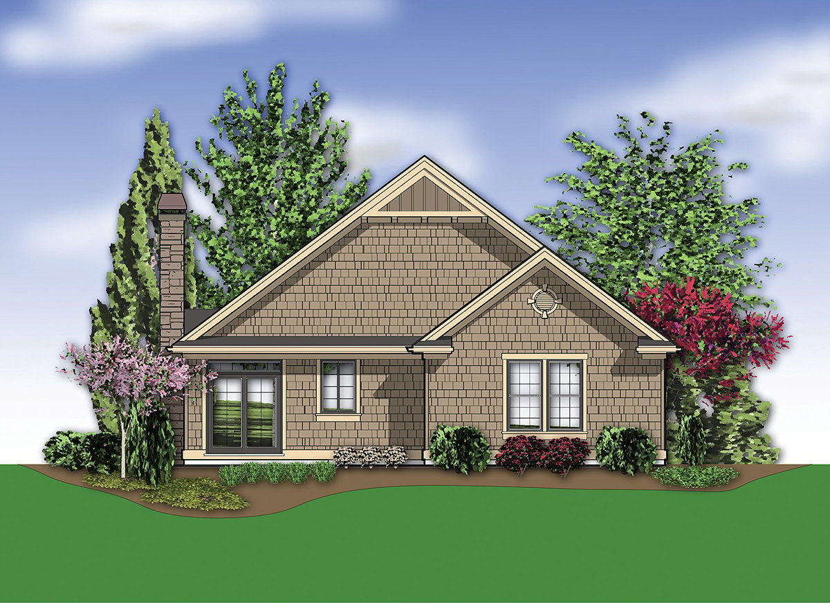 Cottage Craftsman Rear Elevation of Plan 81217