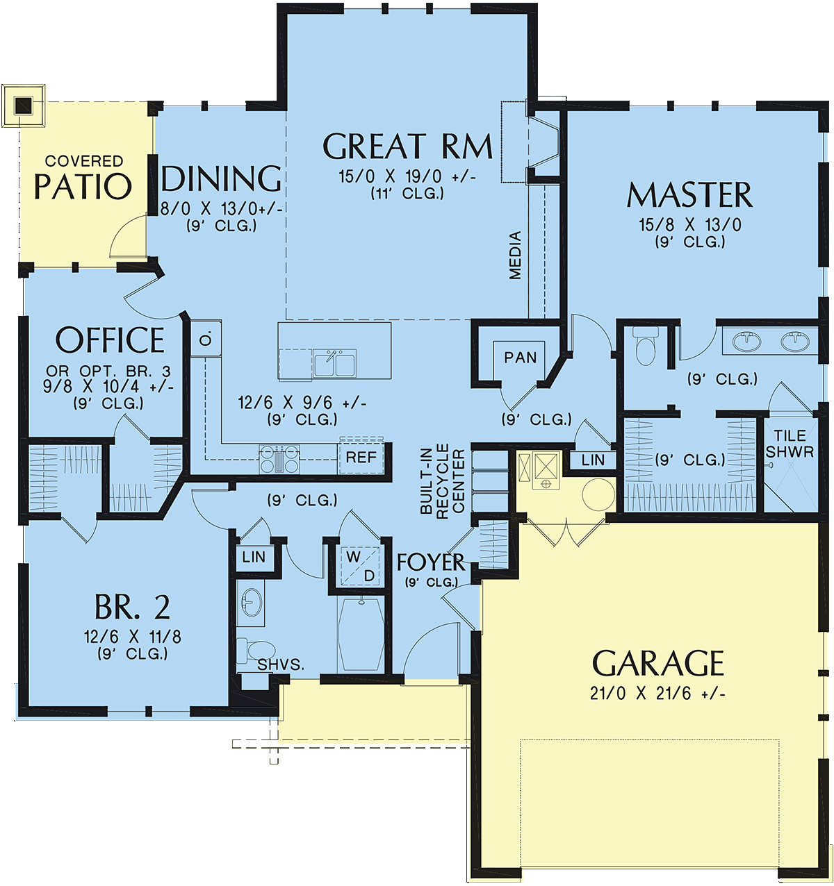 Craftsman Ranch Level One of Plan 81221