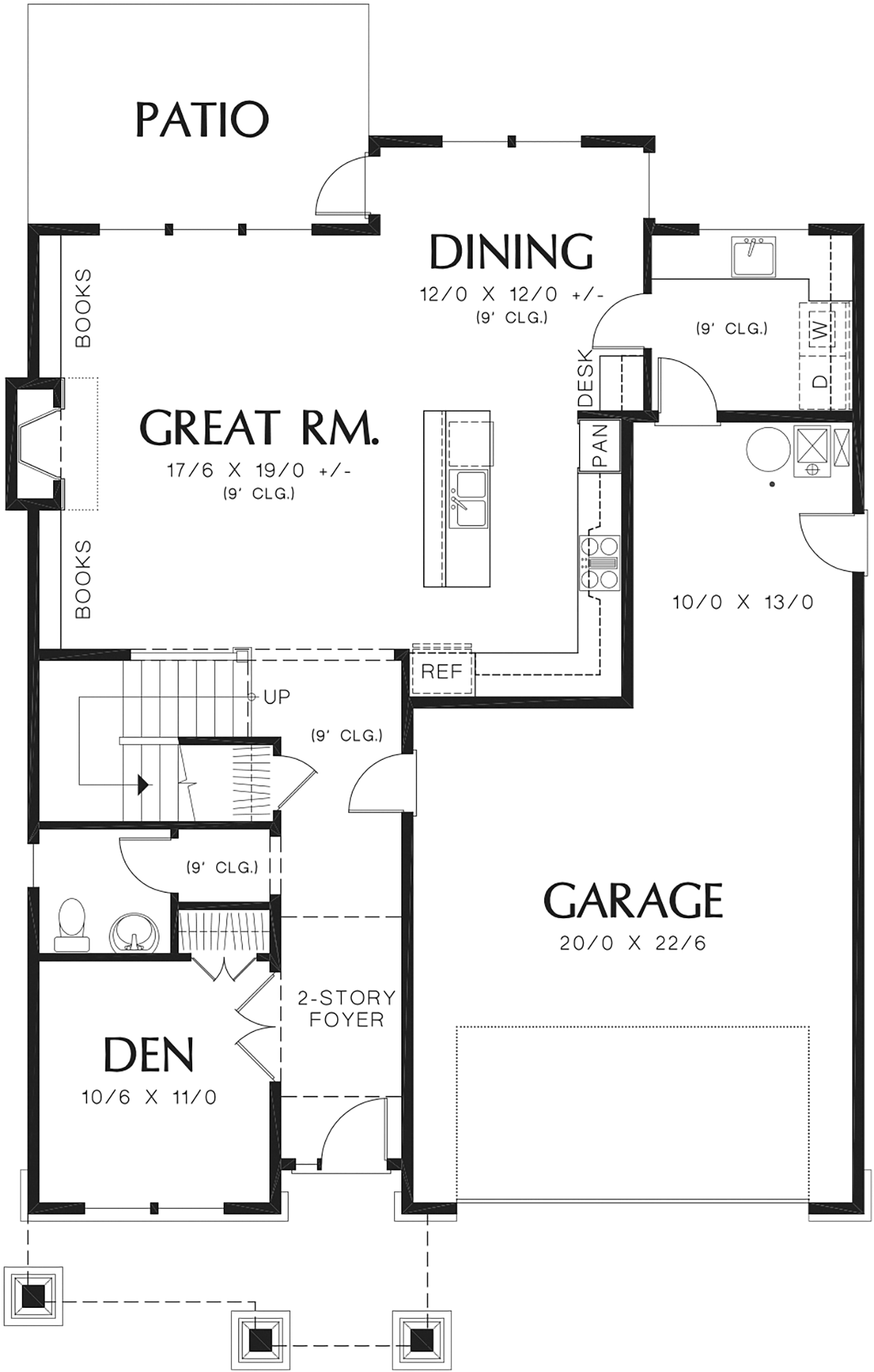 Cottage Craftsman Level One of Plan 81228