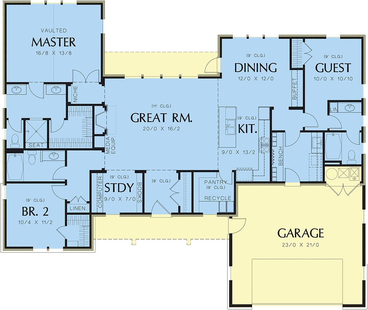House Plan 81229 Level One
