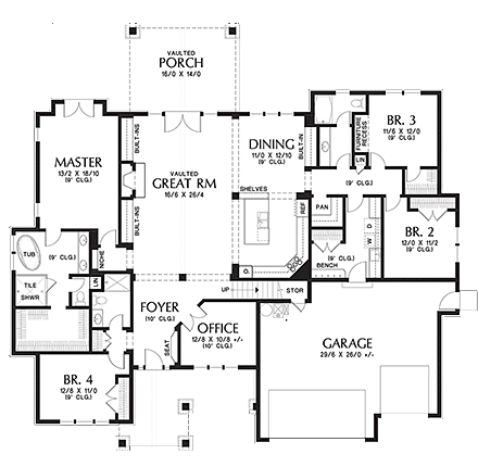 House Plan 81231 First Level Plan