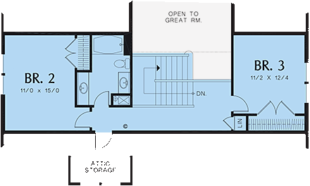 House Plan 81232 Second Level Plan