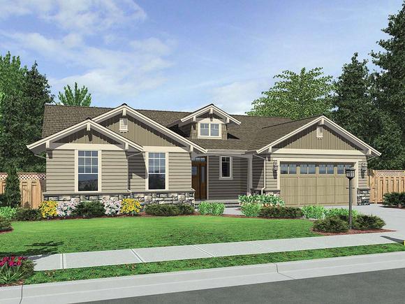 Craftsman House Plan 81237 with 2 Beds, 2 Baths, 3 Car Garage