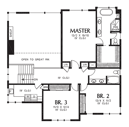 House Plan 81239 Second Level Plan