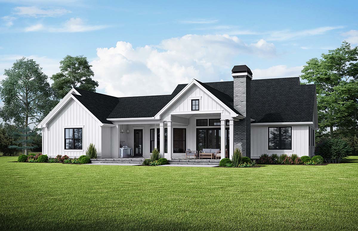 Country Farmhouse Rear Elevation of Plan 81242