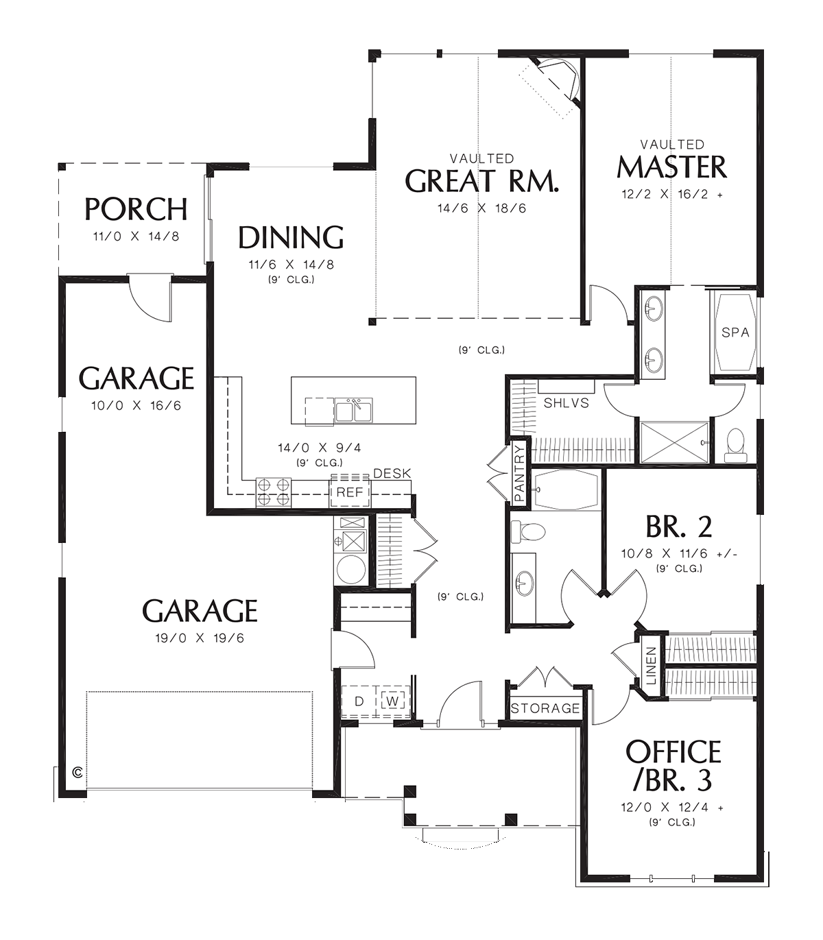 Craftsman Ranch Level One of Plan 81246