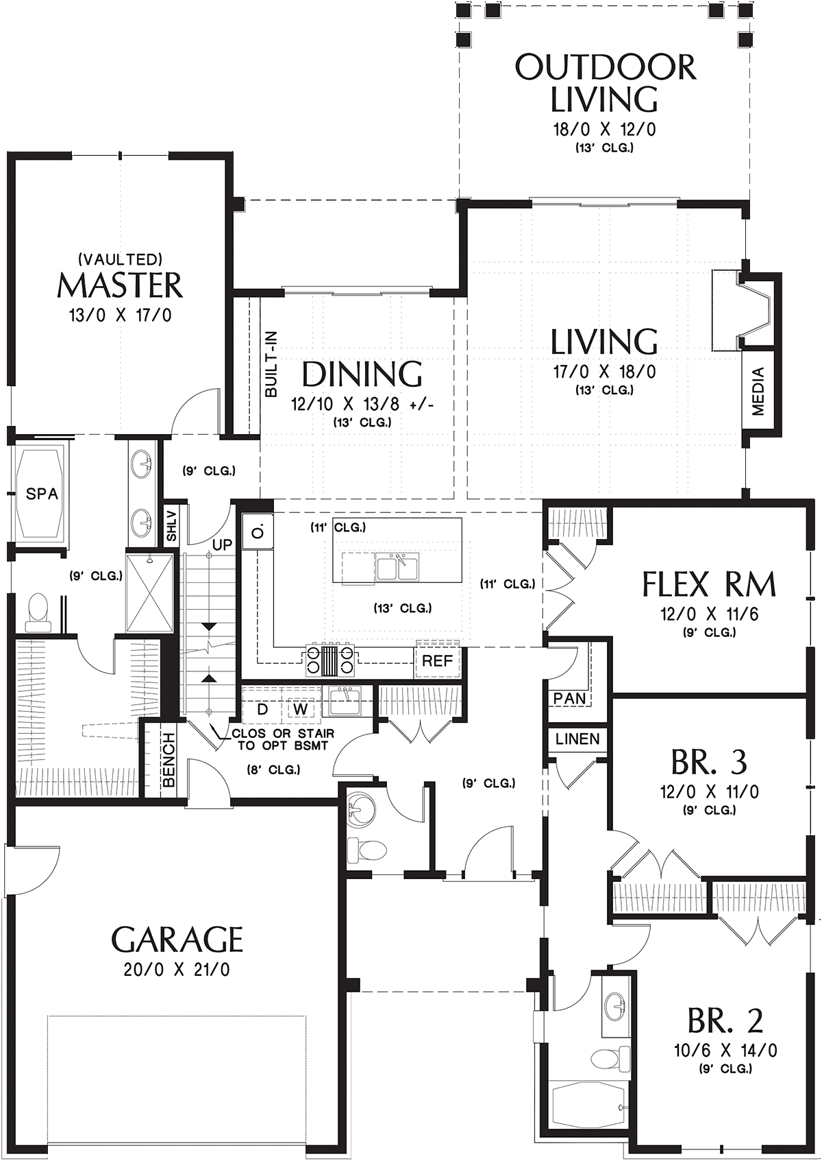 Craftsman Ranch Level One of Plan 81247