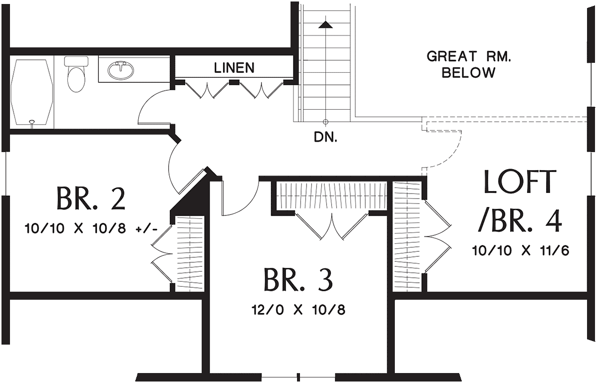 Bungalow Craftsman New American Style Level Two of Plan 81248