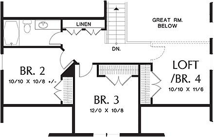 House Plan 81248 Second Level Plan