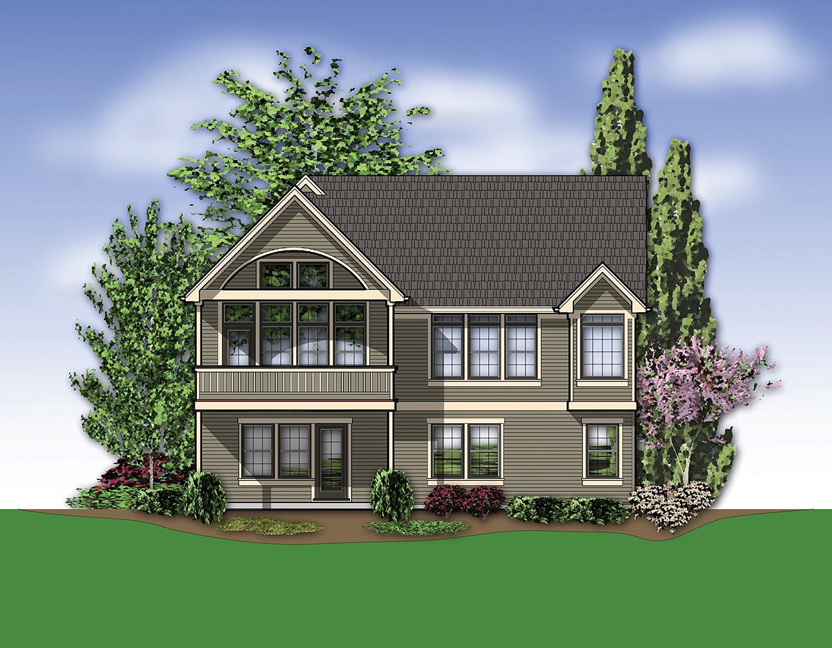 Traditional Rear Elevation of Plan 81249