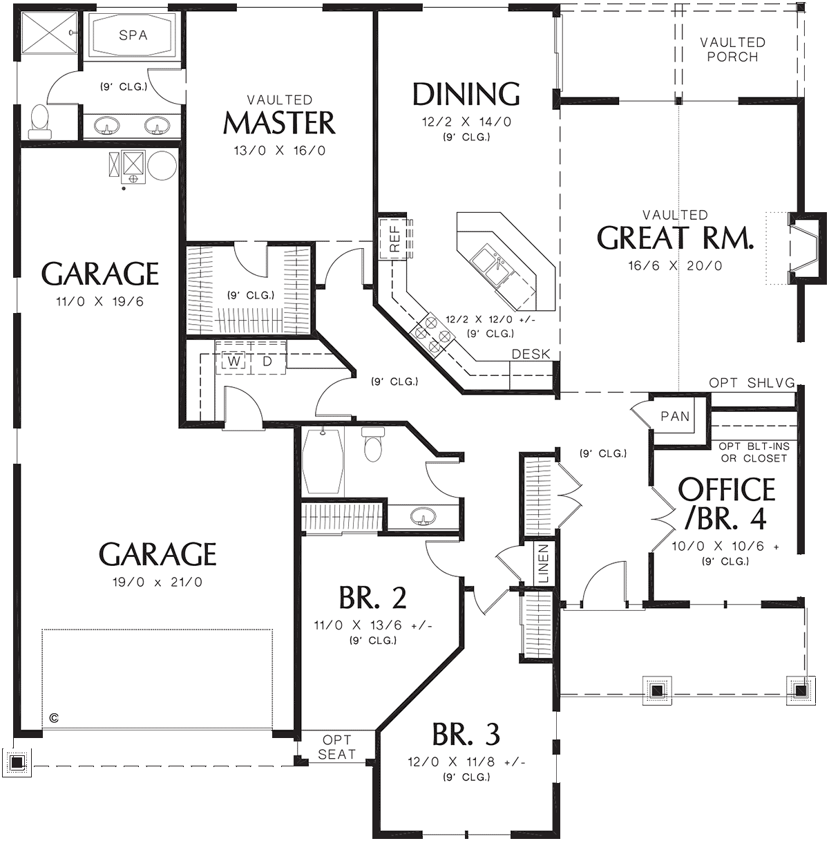 Craftsman One-Story Ranch Level One of Plan 81252