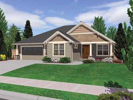 Craftsman One-Story Ranch Elevation of Plan 81252