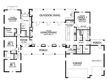 House Plan 81253 First Level Plan