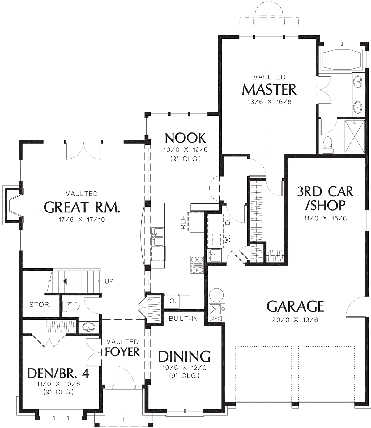 Craftsman European French Country Traditional Level One of Plan 81255