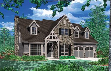 Craftsman European French Country Traditional Elevation of Plan 81255