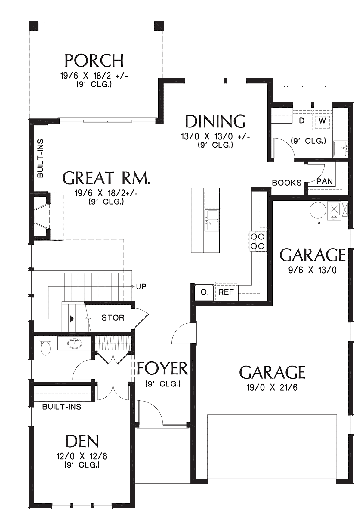 Contemporary Farmhouse Prairie Style Level One of Plan 81257