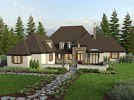 European French Country Traditional Elevation of Plan 81258