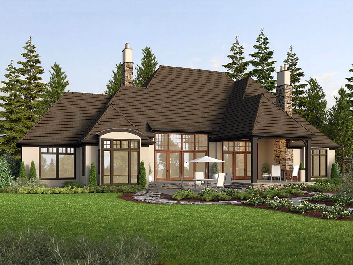 European French Country Traditional Rear Elevation of Plan 81258