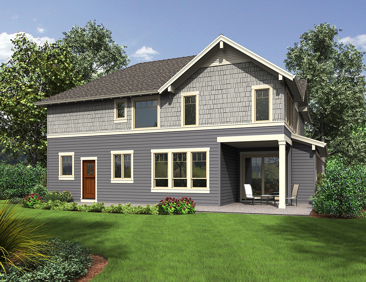 Craftsman Rear Elevation of Plan 81265