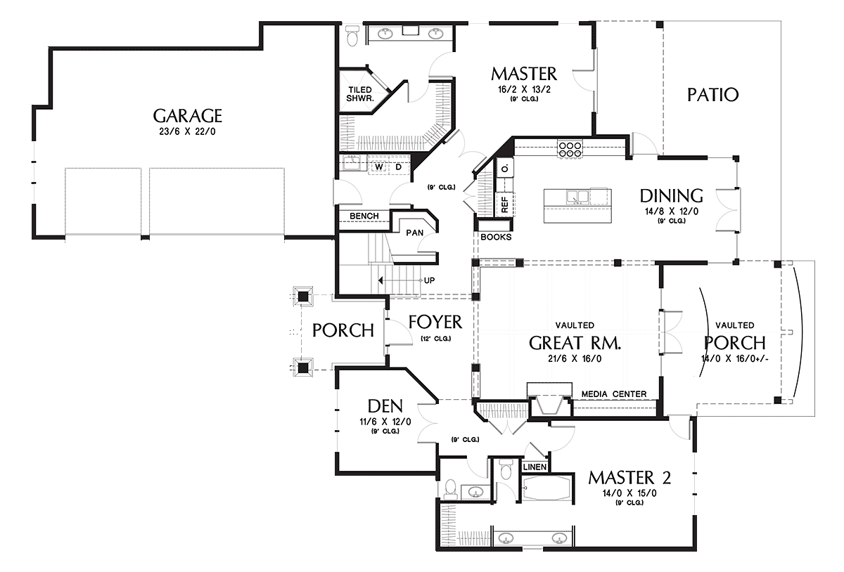 Craftsman Traditional Level One of Plan 81267