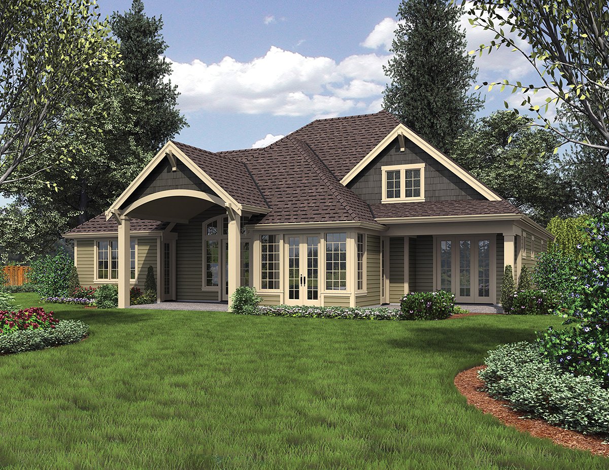 Craftsman Traditional Rear Elevation of Plan 81267