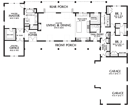 House Plan 81268 First Level Plan