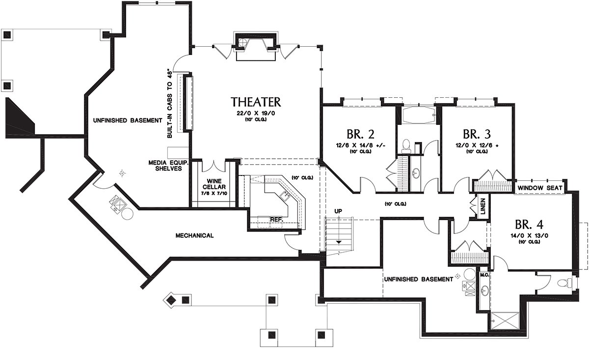 Craftsman Tuscan Lower Level of Plan 81271